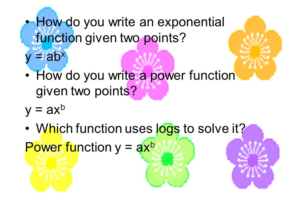 Writing an exponential function from points